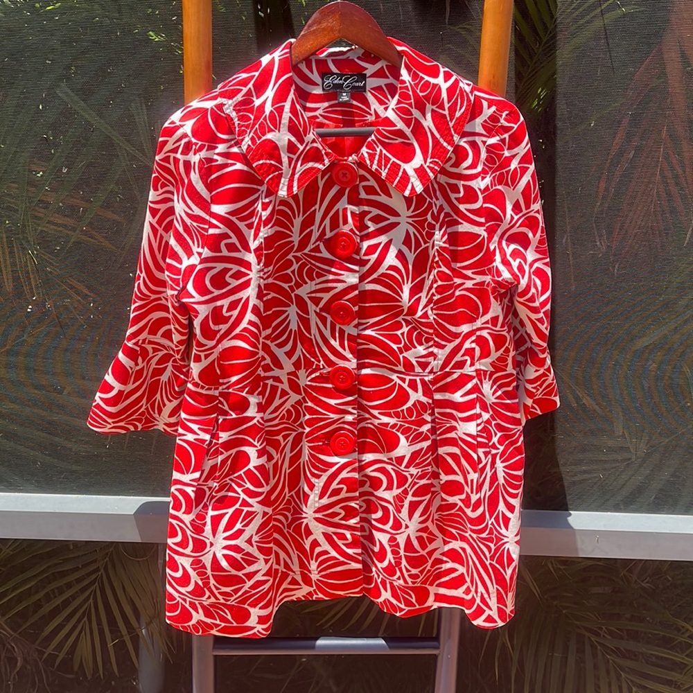 Eden Court Red/white ladies jacket medium size